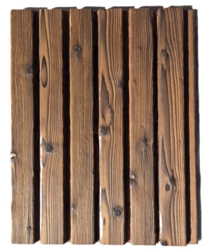 Ribbad bränd träpanel för fasad